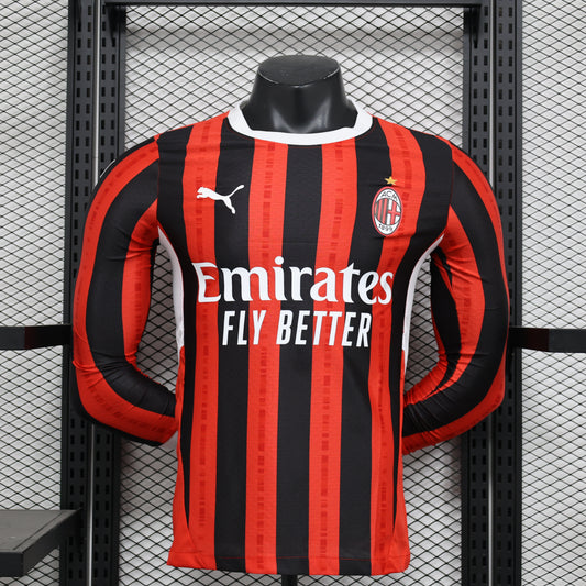 Long Sleeved AC Milan 2024-25 Home Kit Player Version