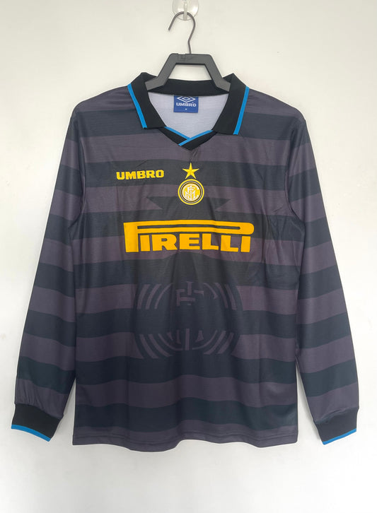 Long Sleeved Retro Inter Milan 1998 UEFA Cup final Kit