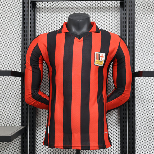 Long Sleeved AC Milan 2024-25 125th Anniversary Home Kit Player Version